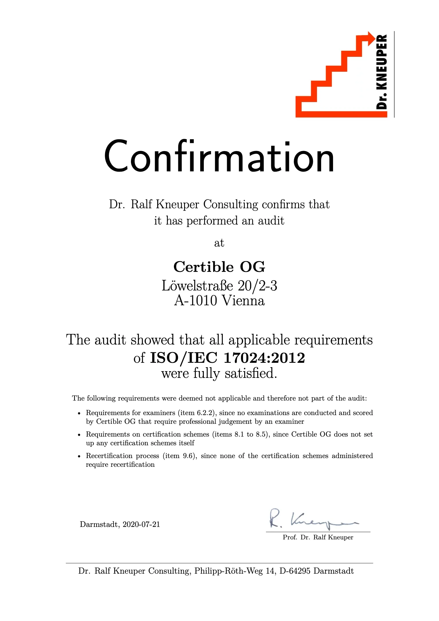 Logo Certification of Persons