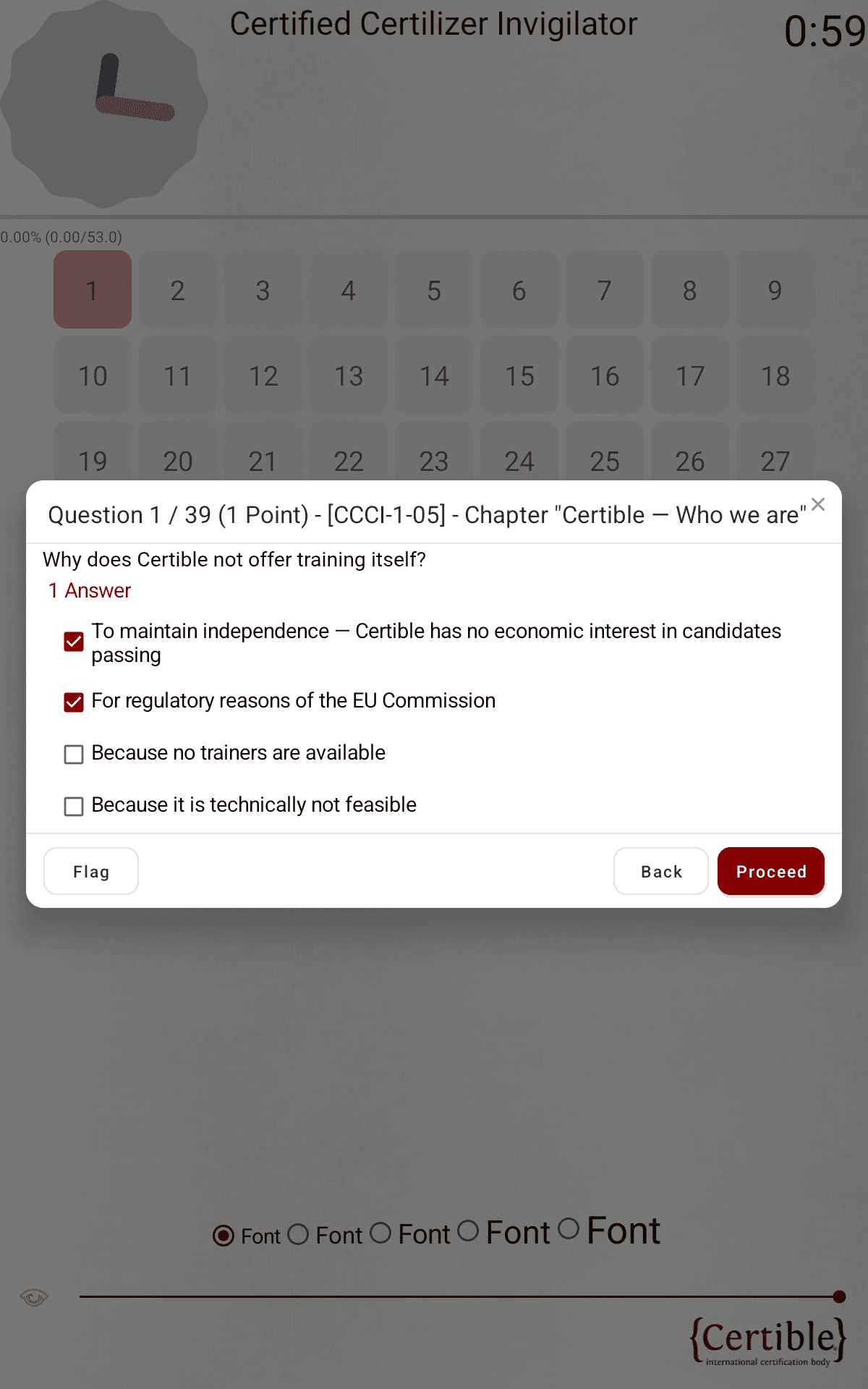 Question field shown in red